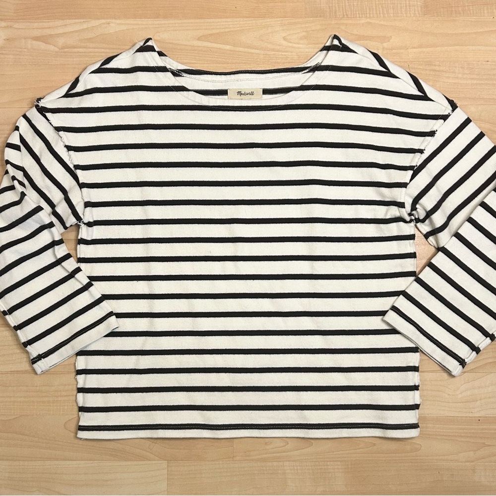 Maxwell Striped Black and White Women's Top Medium